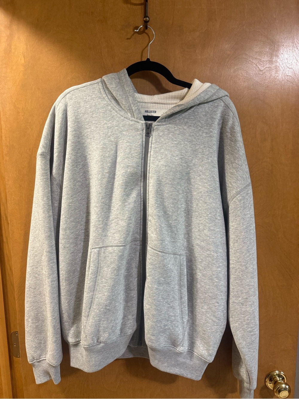 Hollister Gray Full-Zip Hooded Sweatshirt